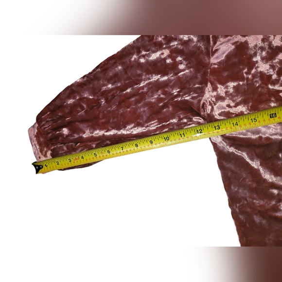 Topshop Rose Pink Crushed Velvet Top Size 2 - Picture 6 of 8